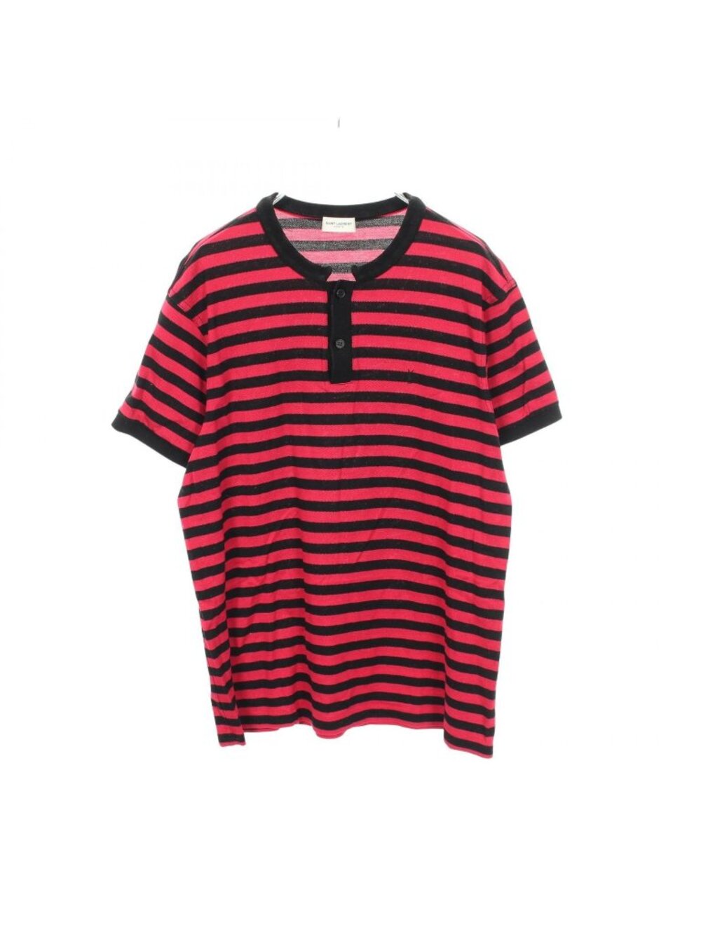 Saint Laurent Paris Short Sleeve T-Shirt Logo Embroidery Border Cotton